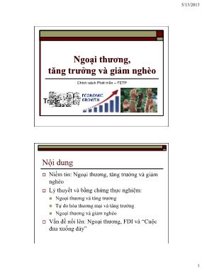 Bài giảng Kinh tế vĩ mô - Ngoại thương, tăng trưởng và giảm nghèo