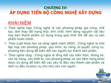 Bài giảng Kinh tế xây dựng - Chương 4: Áp dụng tiến bộ công nghệ xây dựng - Đặng Xuân Trường