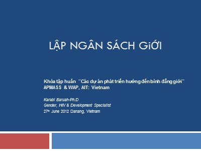 Bài giảng Lập ngân sách giới