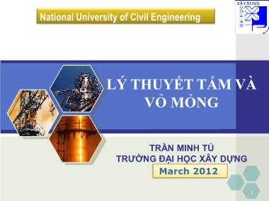 Bài giảng Lý thuyết tấm và vỏ mỏng (Phần I) - Trần Minh Tú