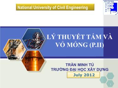 Bài giảng Lý thuyết tấm và vỏ mỏng (Phần II) - Trần Minh Tú