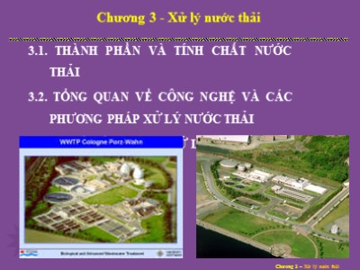 Bài giảng Mạng lưới thoát nước - Chương 3: Xử lý nước thải