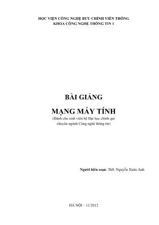 Bài giảng Mạng máy tính - Nguyễn Xuân Anh