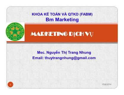 Bài giảng Marketing dịch vụ - Chương 3: Chất lượng dịch vụ