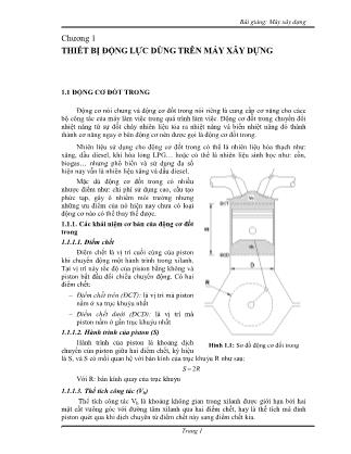 Bài giảng Máy xây dựng