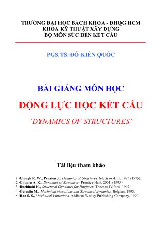 Bài giảng môn học Động lực học kết cấu - Đỗ Kiên Quốc