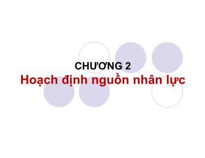 Bài giảng môn Quản trị nhân lực - Chương 2: Hoạch định nguồn nhân lực