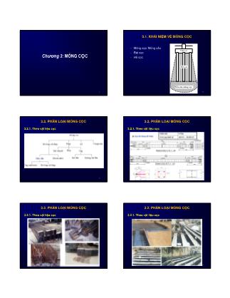 Bài giảng Nền và móng - Chương 3: Móng cọc