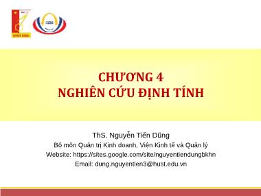 Bài giảng Phương pháp nghiên cứu trong kinh doanh - Chương 4: Nghiên cứu định tính