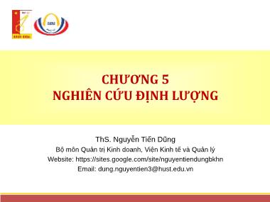 Bài giảng Phương pháp nghiên cứu trong kinh doanh - Chương 5: Nghiên cứu định lượng