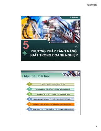 Bài giảng Phương pháp tăng năng suất trong doanh nghiệp