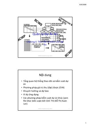 Bài giảng Quản lý dự án xây dựng - Chương 6: Theo dõi kiểm soát dự án