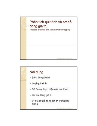 Bài giảng Quản lý xây dựng - Phân tích quy trình và sơ đồ dòng quản trị - Nguyễn Duy Long