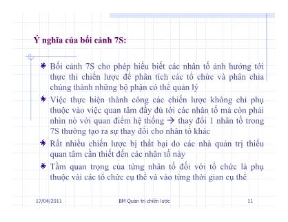 Bài giảng Quản trị chiến lược - Chương 8: Những vấn đề quản trị cơ bản trong thực thi chiến lược - Đỗ Thị Bình (Phần 2)