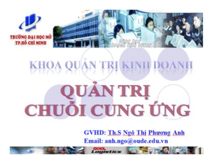 Bài giảng Quản trị chuỗi cung ứng - Chương 2: Hoạt động chuỗi cung ứng Lập kế hoạch và nguồn cung ứng