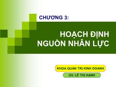 Bài giảng Quản trị nguồn nhân lực - Chương 3: Hoạch định nguồn nhân lực