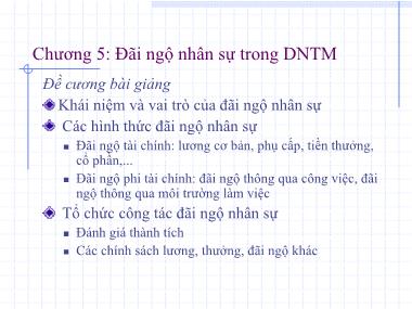 Bài giảng Quản trị nhân lực - Chương 5: Đãi ngộ nhân sự trong doanh nghiệp thương mại