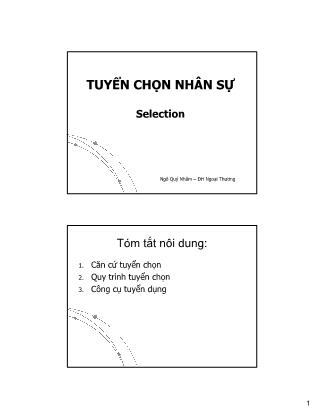 Bài giảng Quản trị nhân lực - Tuyển chọn nhân sự