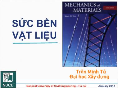 Bài giảng Sức bền vật liệu 1 - Chương 5: Thanh chịu xoắn thuần túy - Trần Minh Tú