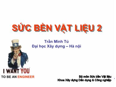 Bài giảng Sức bền vật liệu 2 - Chương 9: Thanh chịu tải trọng động - Trần Minh Tú