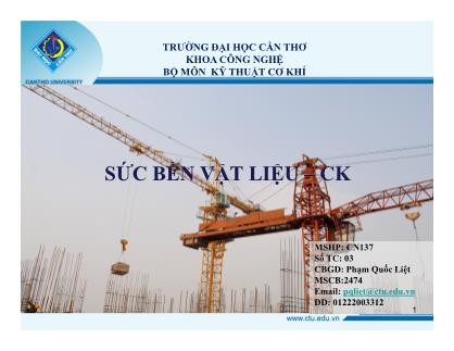 Bài giảng Sức bền vật liệu - Phạm Quốc Liệt