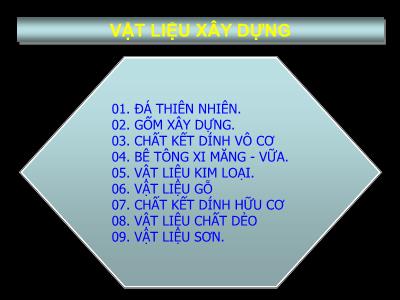 Bài giảng Thiết kế nhà xưởng số 2 - Bài 3: Vật liệu xây dựng