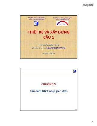 Bài giảng Thiết kế và xây dựng cầu 1 - Chương V: Cầu dầm bê tông cốt thép nhịp giản đơn