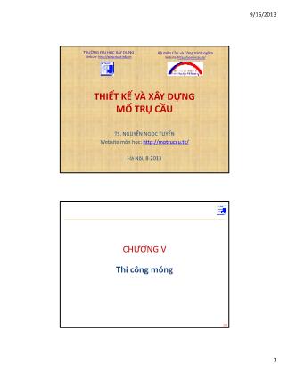 Bài giảng Thiết kế và xây dựng mố trụ cầu - Chương V: Thi công móng