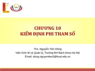 Bài giảng Thống kê ứng dụng trong kinh doanh - Chương 10: Kiểm định phi tham số- Nguyễn Việt Dũng