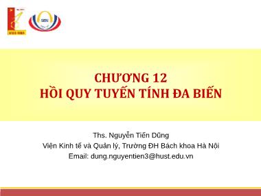 Bài giảng Thống kê ứng dụng trong kinh doanh - Chương 12: Hồi quy tuyến tính đa biến - Nguyễn Việt Dũng