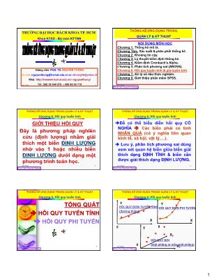 Bài giảng Thống kê ứng dụng trong quản lý và kỹ thuật - Chương 5: Hồi quy tuyến tính và giả tuyến tính