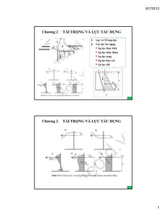 Bài giảng Thủy công - Chương 2: Tải trọng và lực tác dụng