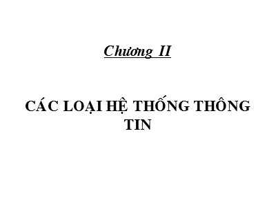 Bài giảng Tổ chức hệ thống thông tin quản lý trong doanh nghiệp - Các loại hệ thống thông tin