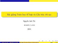 Bài giảng Toán học tổ hợp và cấu trúc rời rạc - Chương 2: Phương pháp đếm dùng hàm sinh