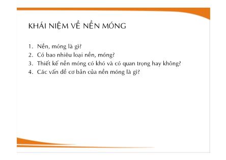 Bài giảng Về nền móng