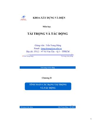 Bài giarg Tải trọng và tác động - Chương 2: Tính toán các dạng tải trọng và tác động