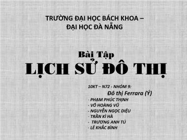 Bài tập lịch sử đô thị - Đô thị Ferrara (Ý)