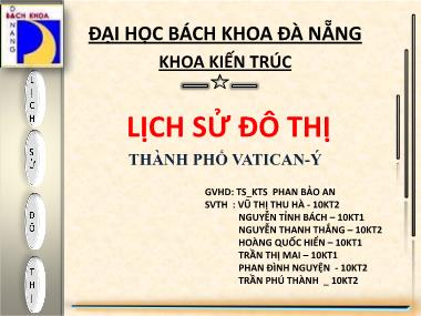 Bài tập lịch sử đô thị - Thành phố Vatican-Ý