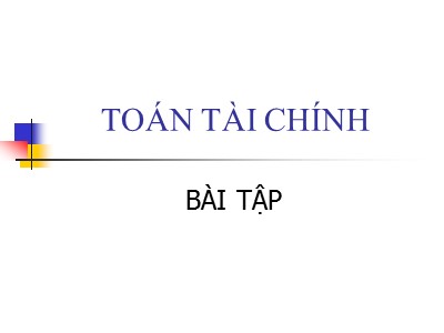 Bài tập Toán tài chính