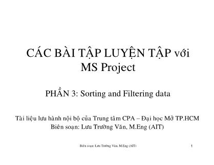 Các bài tập luyện tập với MS Project - Phần 3