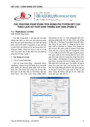 Các phương pháp phân tích động phi tuyến kết cấu theo lịch sử thời gian trong SAP 2000 (Phần 2)