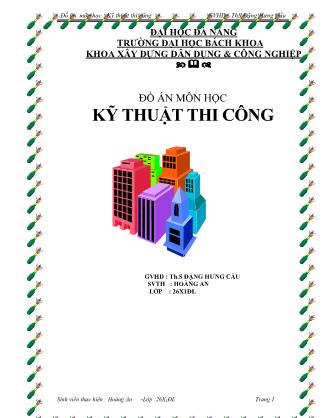 Đồ án môn học Kỹ thuật thi công