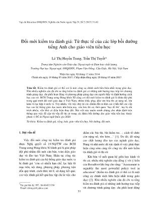 Đổi mới kiểm tra đánh giá: Từ thực tế của các lớp bồi dưỡng tiếng Anh cho giáo viên tiểu học