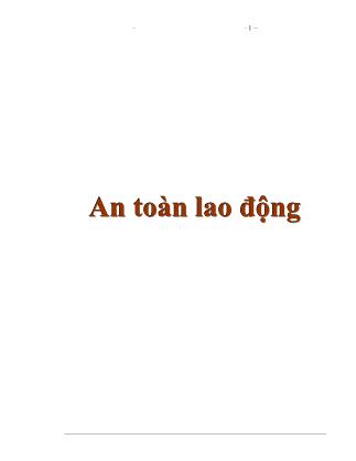 Giáo trình An toàn lao động