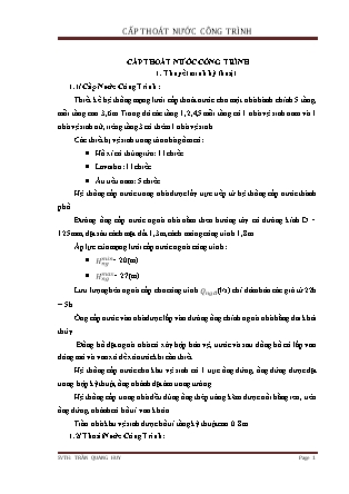 Giáo trình Cấp thoát nước công trình