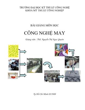 Giáo trình Công nghệ may - Nguyễn thị Ngọc Quyên