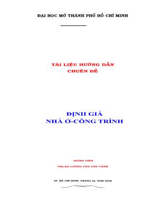 Giáo trình Định giá nhà ở công trình - Lương Văn Cảnh