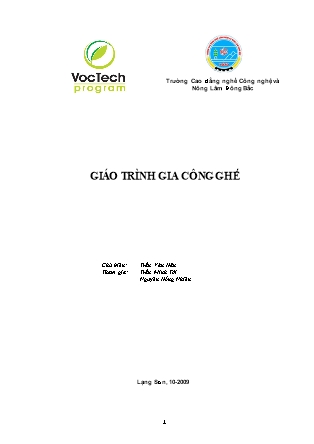 Giáo trình Gia công ghế - Trần Văn Hân