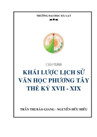 Giáo trinh Khái lược lịch sử văn học phương Tây thế kỷ XVII-XIX - Trần Thị Bảo Giang (Phần 1)