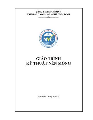 Giáo trình Kỹ thuật nền móng